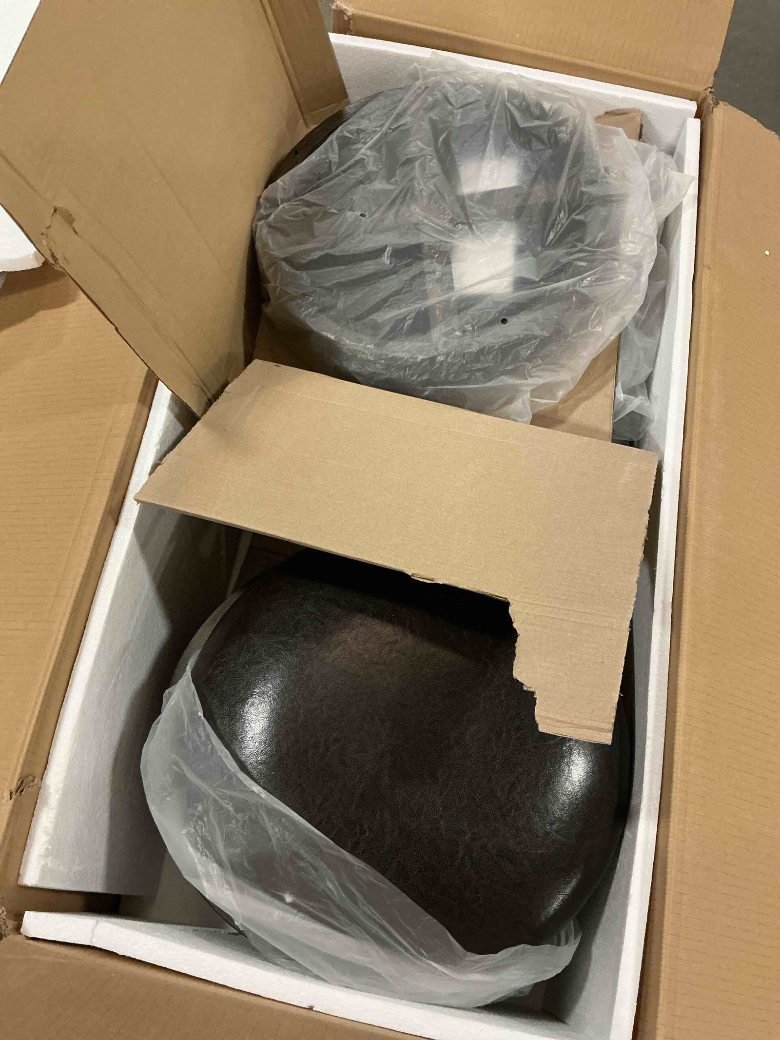 The Mezzanine Shoppe Adam Mid Century Modern Faux Leather Upholstered Counter Stool with Nailhead Trims, 2 Piece, Brown